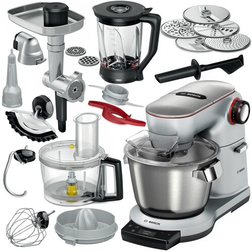 Robot kuchenny planetarny BOSCH MUM9BX5S65 Optimum 1600W z wagą, maszynką do mięsa i blenderem kielichowym